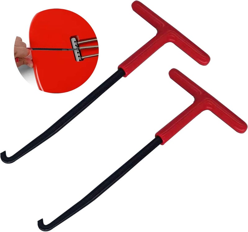 P1TOOLS Exhaust Spring Puller Tool,Motorcycle Exhaust Spring Hook T-Handle Type with Rubber Coating,Exhaust Pipe Spring Installed Puller Hooks for Motorcycle Dirt Bike (2, RED) - Image 1